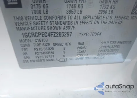 2015 Chevrolet Silverado 1500 Ls from USA, damaged, VIN 1GCRCPEC4FZ285297